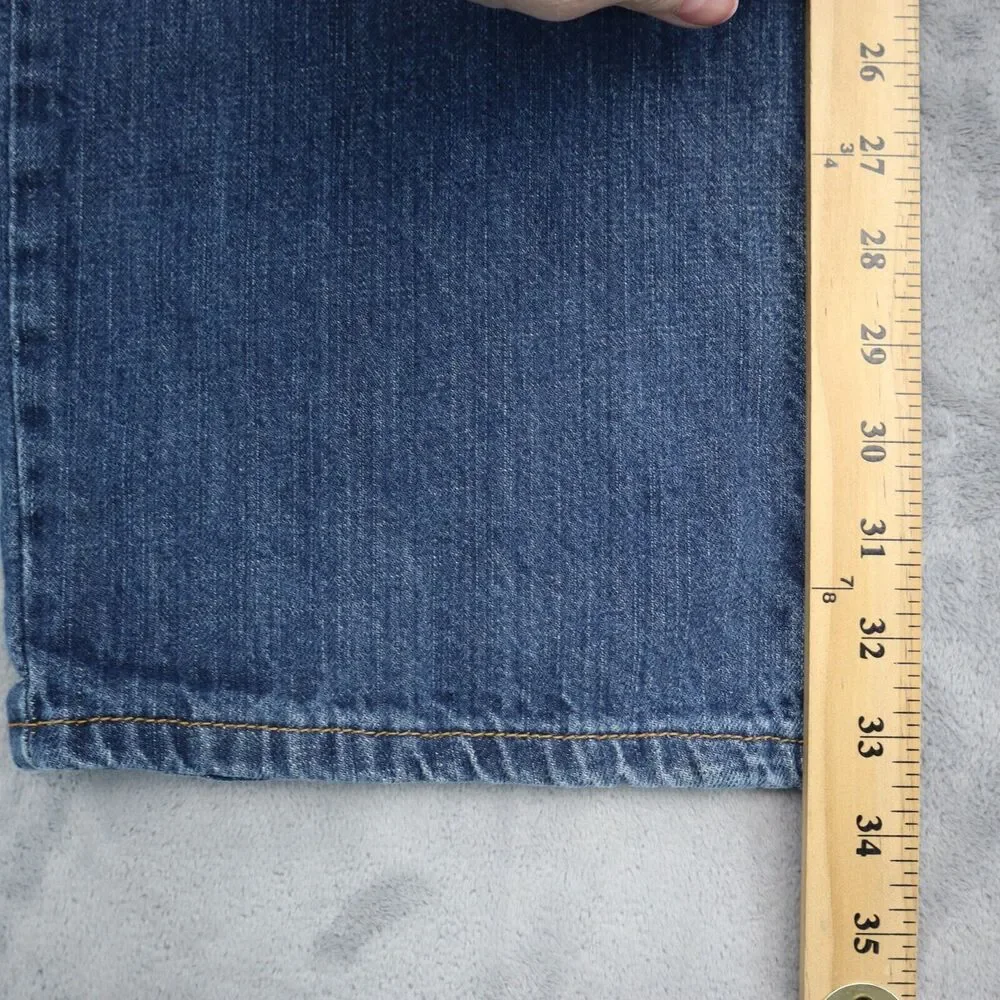 Calvin Klein Pants Mens 36 Blue Straight High Rise Button Zip Cotton Denim Jeans
